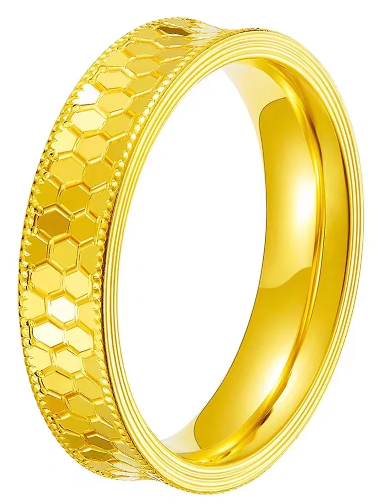 แหวนรังผึ้งสีทองคำบริสุทธิ์เปล - Women Accessories Dubai บทวิจารณ์และราคา
