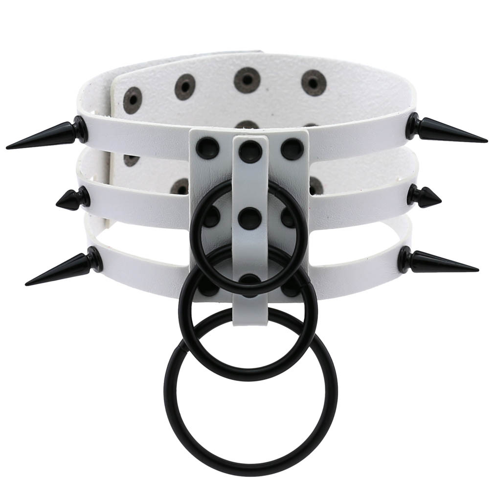 สร้อยคอโชคเกอร์หนังหมุดดำแฟชั่ - Women'S Emo Accessories บทวิจารณ์และราคา