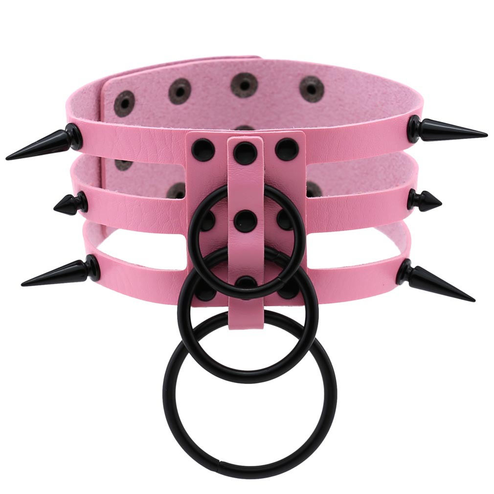 สร้อยคอโชคเกอร์หนังหมุดดำแฟชั่ - Women'S Emo Accessories บทวิจารณ์และราคา