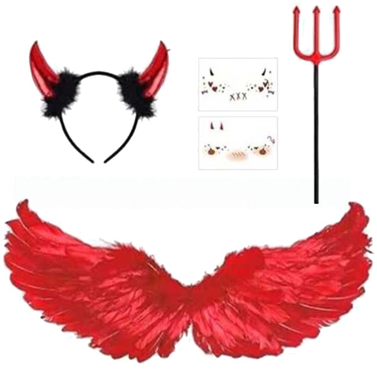 ชุดคอสเพลย์ฮาโลวีน ชุดปีศาจแดง - Women'S Red Accessories บทวิจารณ์และราคา