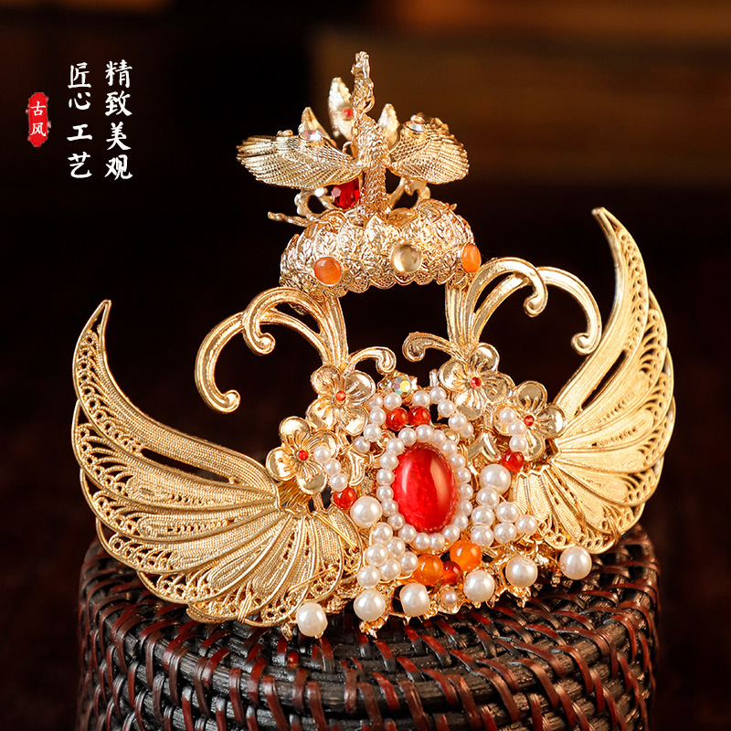มงกุฎประดับผมปีกฟีนิกซ์สีทองสไ - Women'S Red Accessories บทวิจารณ์และราคา