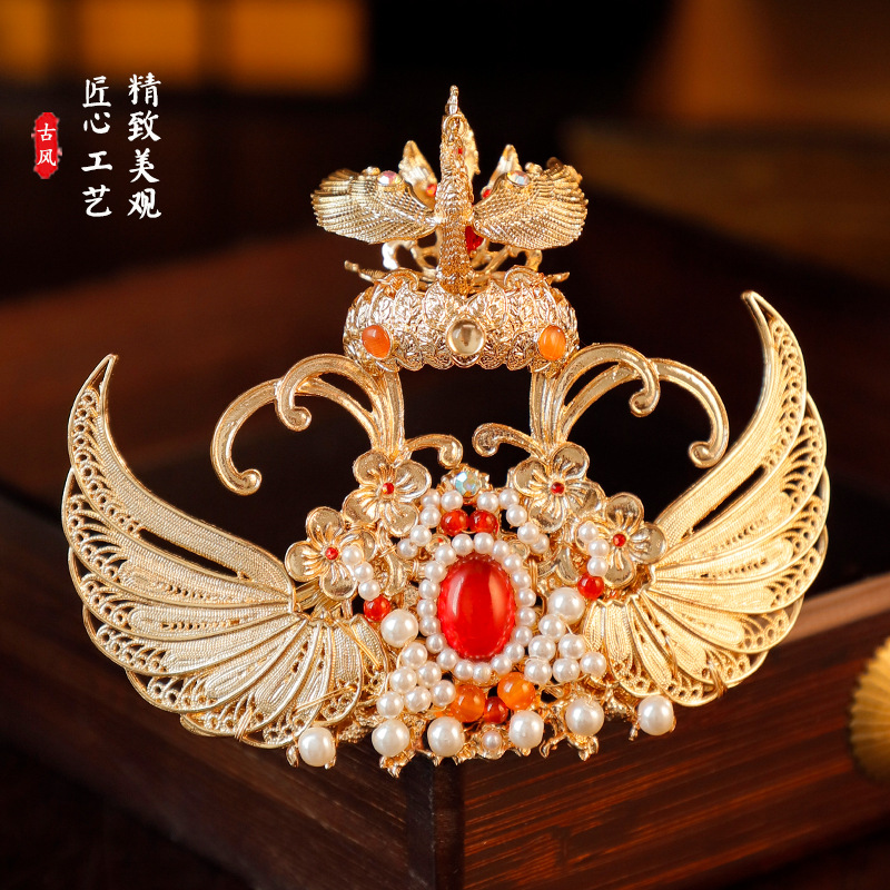 มงกุฎประดับผมปีกฟีนิกซ์สีทองสไ - Women'S Red Accessories บทวิจารณ์และราคา